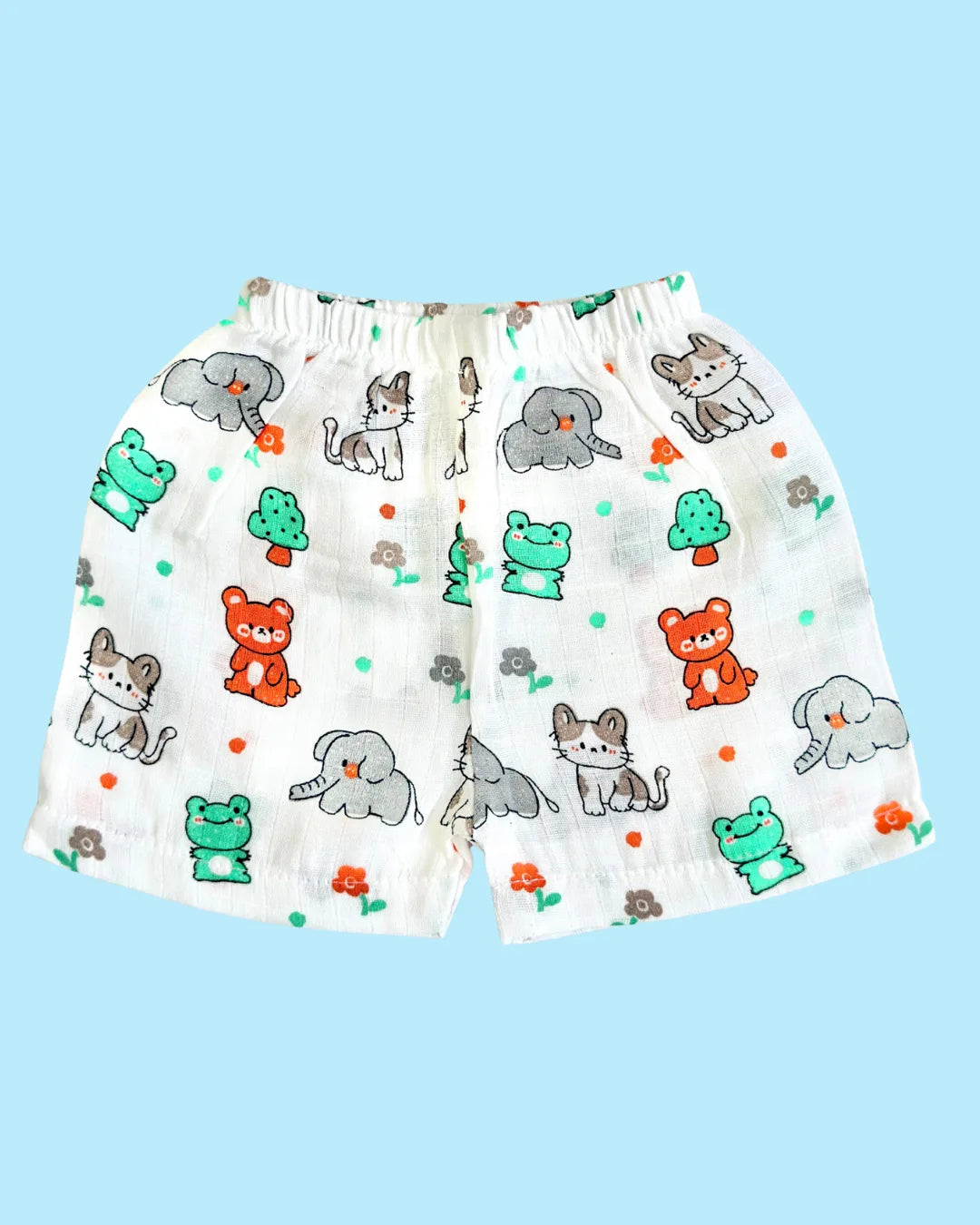 Premium Muslin Cotton Half Sleeve Jabla & Shorts Set – Jungle Friends