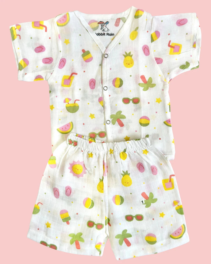 Premium Muslin Cotton Half Sleeve Jabla & Shorts Set – Little Galaxy
