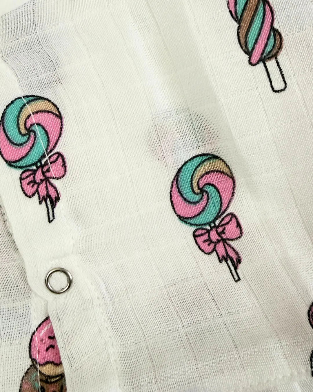 Sleeveless Jabla Frock – 100% Premium Muslin Cotton – Candy & Ice Cream Print