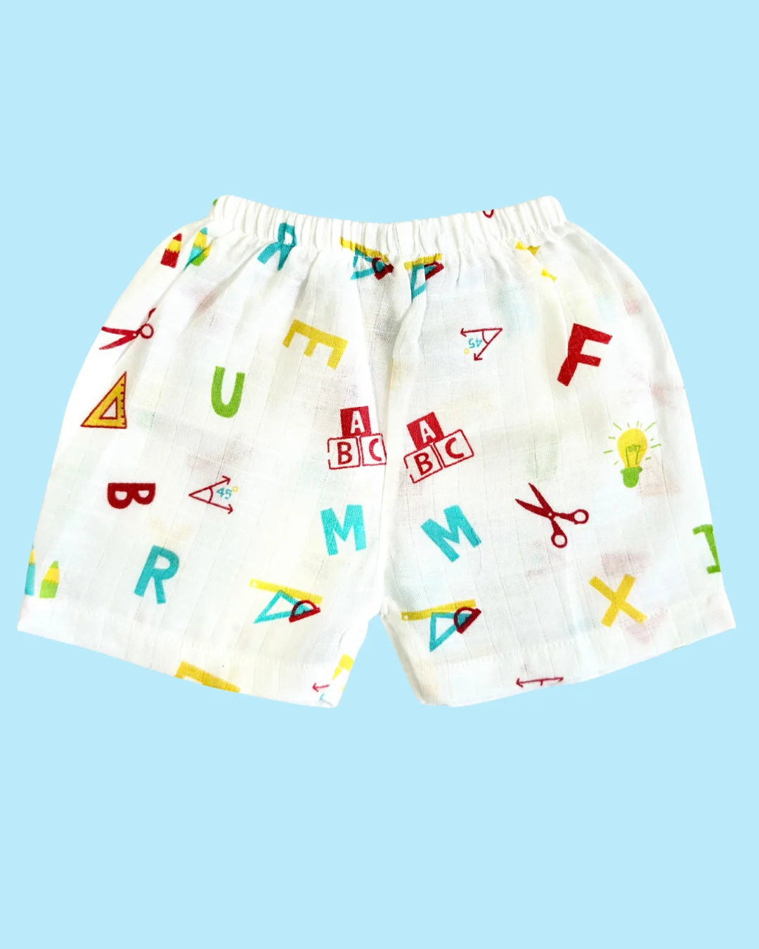 Premium Muslin Cotton Half Sleeve Jabla & Shorts Set – Little Scholar