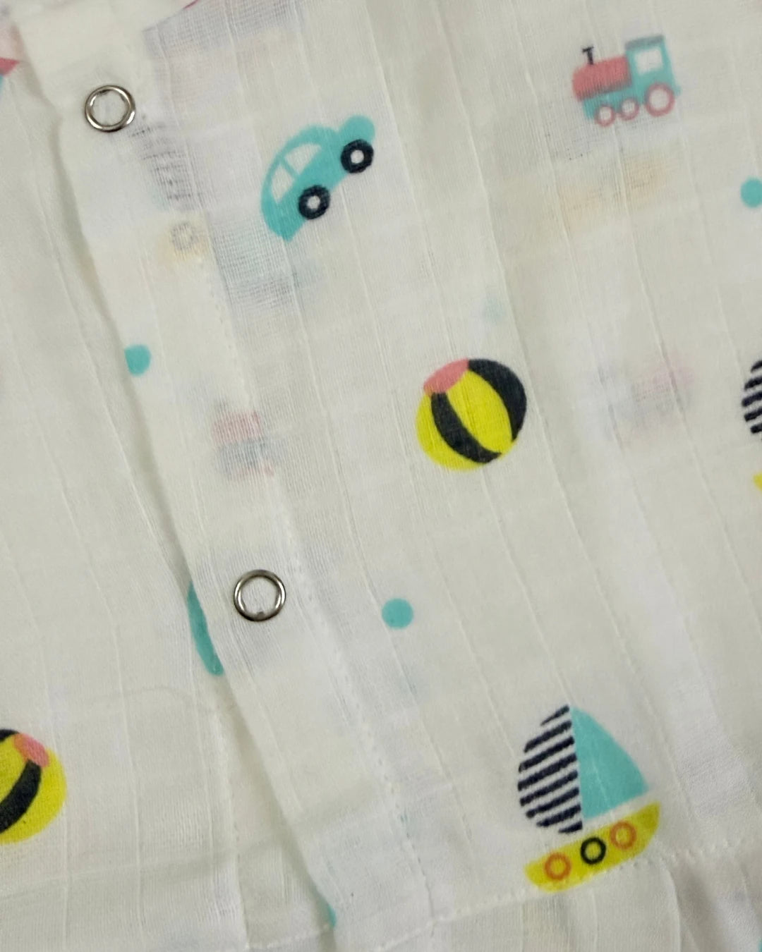 Sleeveless Jabla Frock – 100% Premium Muslin Cotton – Toy & Travel Print