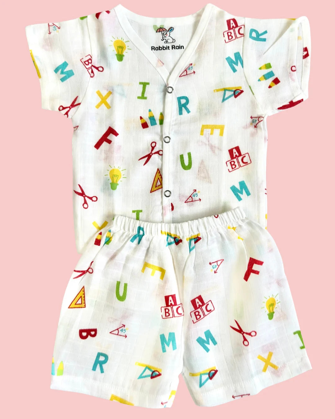 Premium Muslin Cotton Half Sleeve Jabla & Shorts Set – Little Scholar