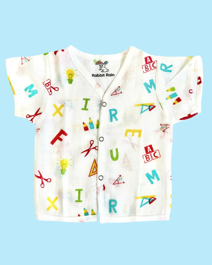 Premium Muslin Cotton Half Sleeve Jabla & Shorts Set – Little Scholar