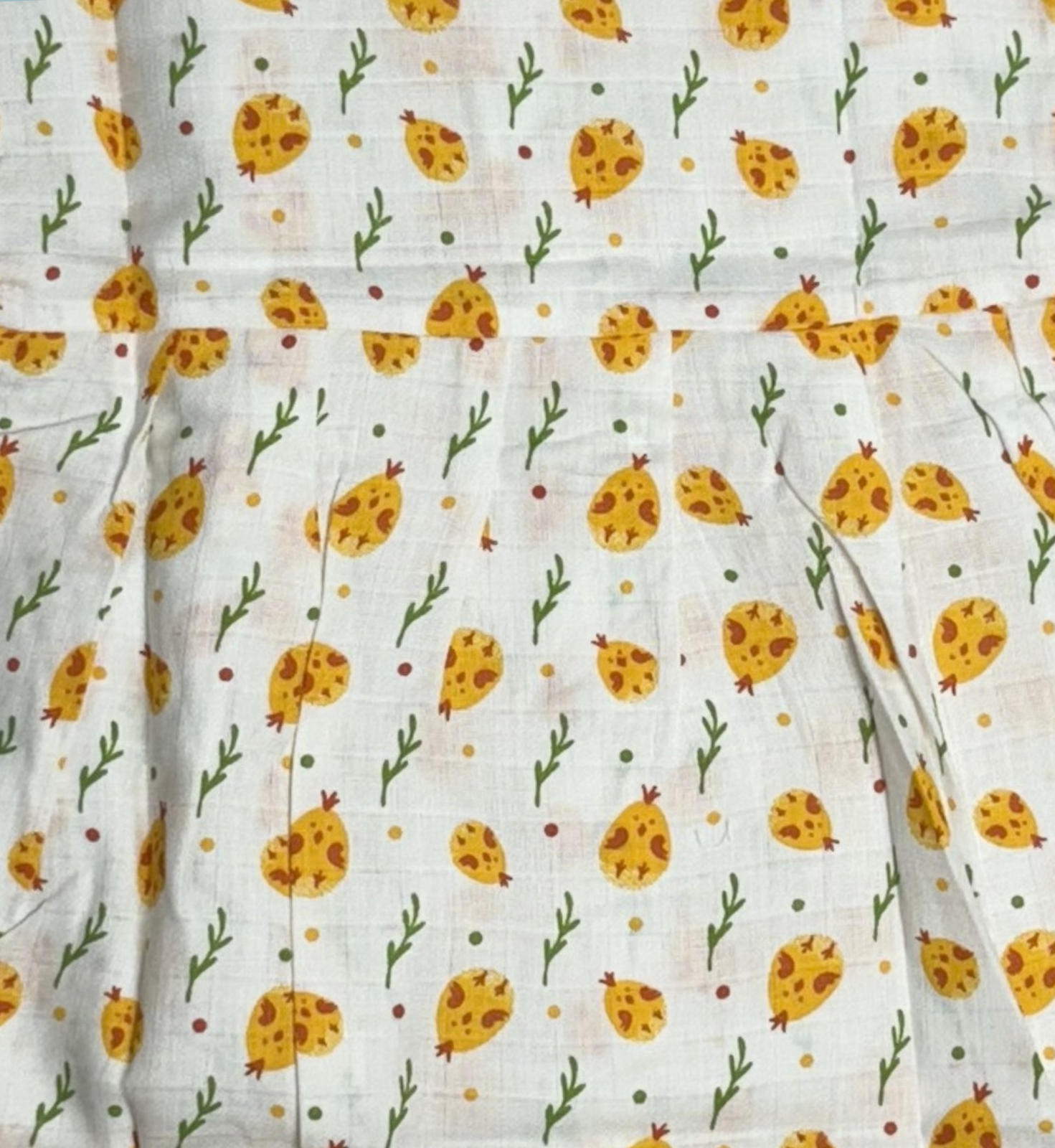 Muslin Baby Frock with Frill Sleeves – Front Open | Yellow Floral Print