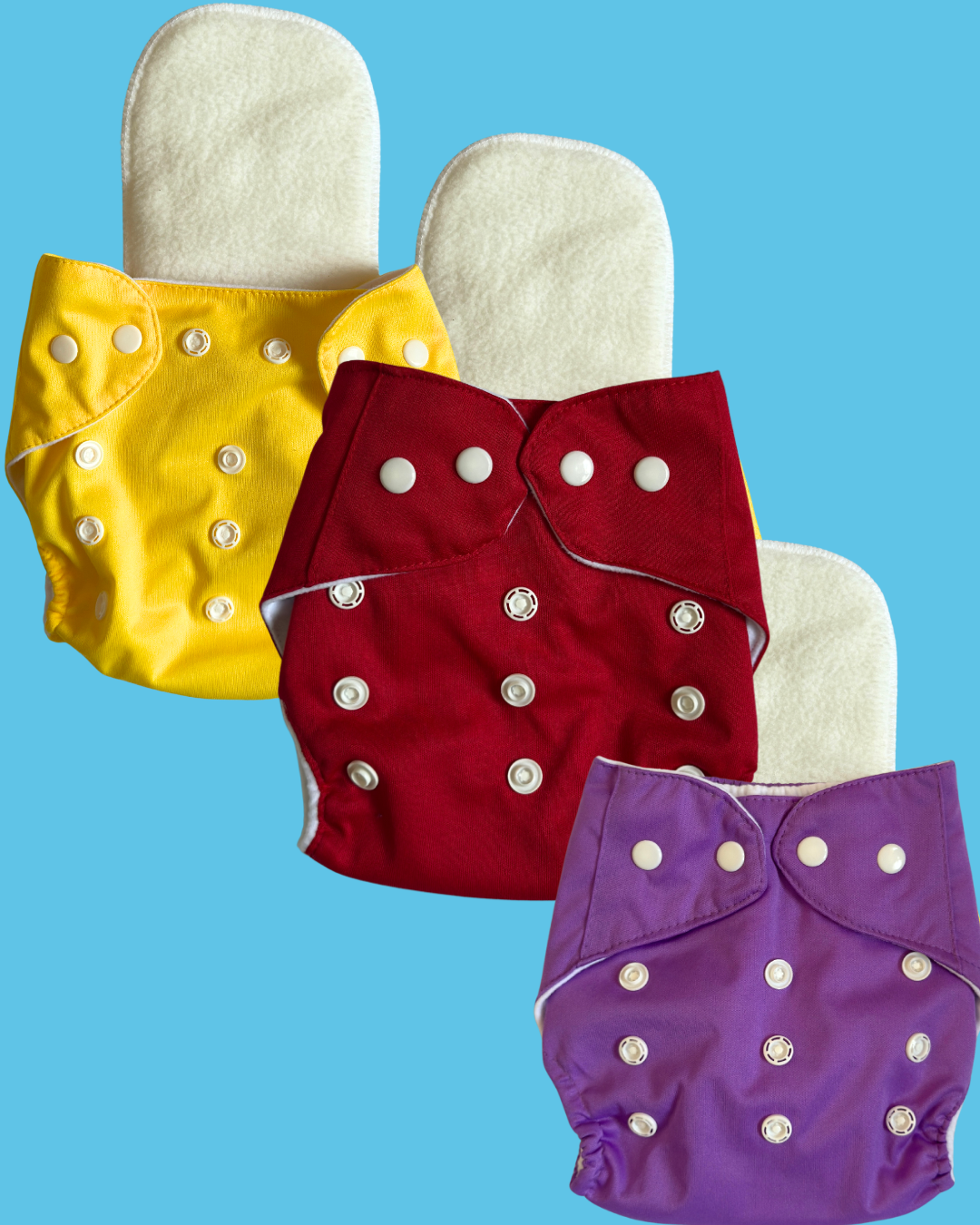 Adjustable Cloth Diapers for Babies | Reusable, Washable & Leakproof - Pack of 3