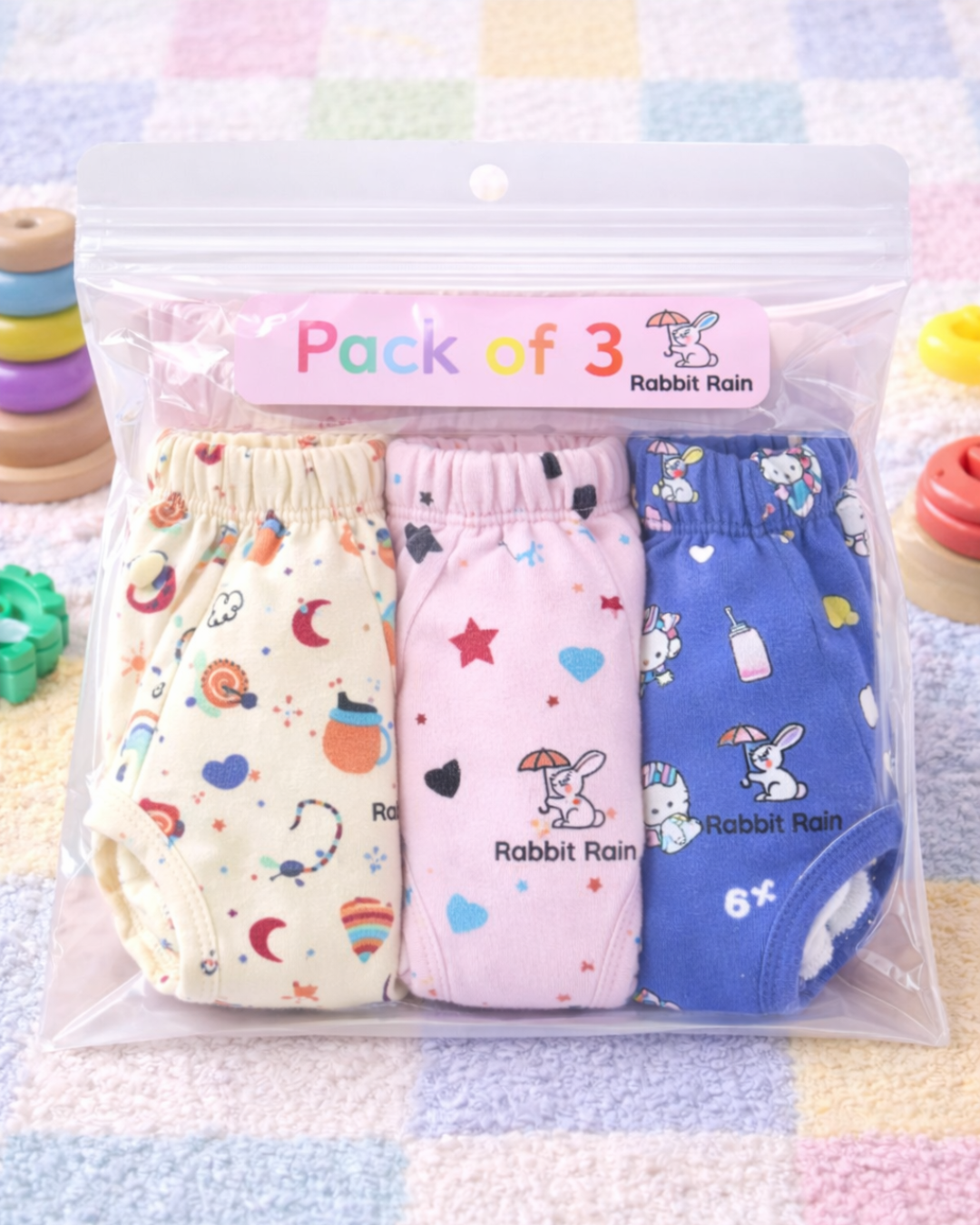 Baby Padded Underwear – 3 Layer Absorbent Training Pants | Pack of 3