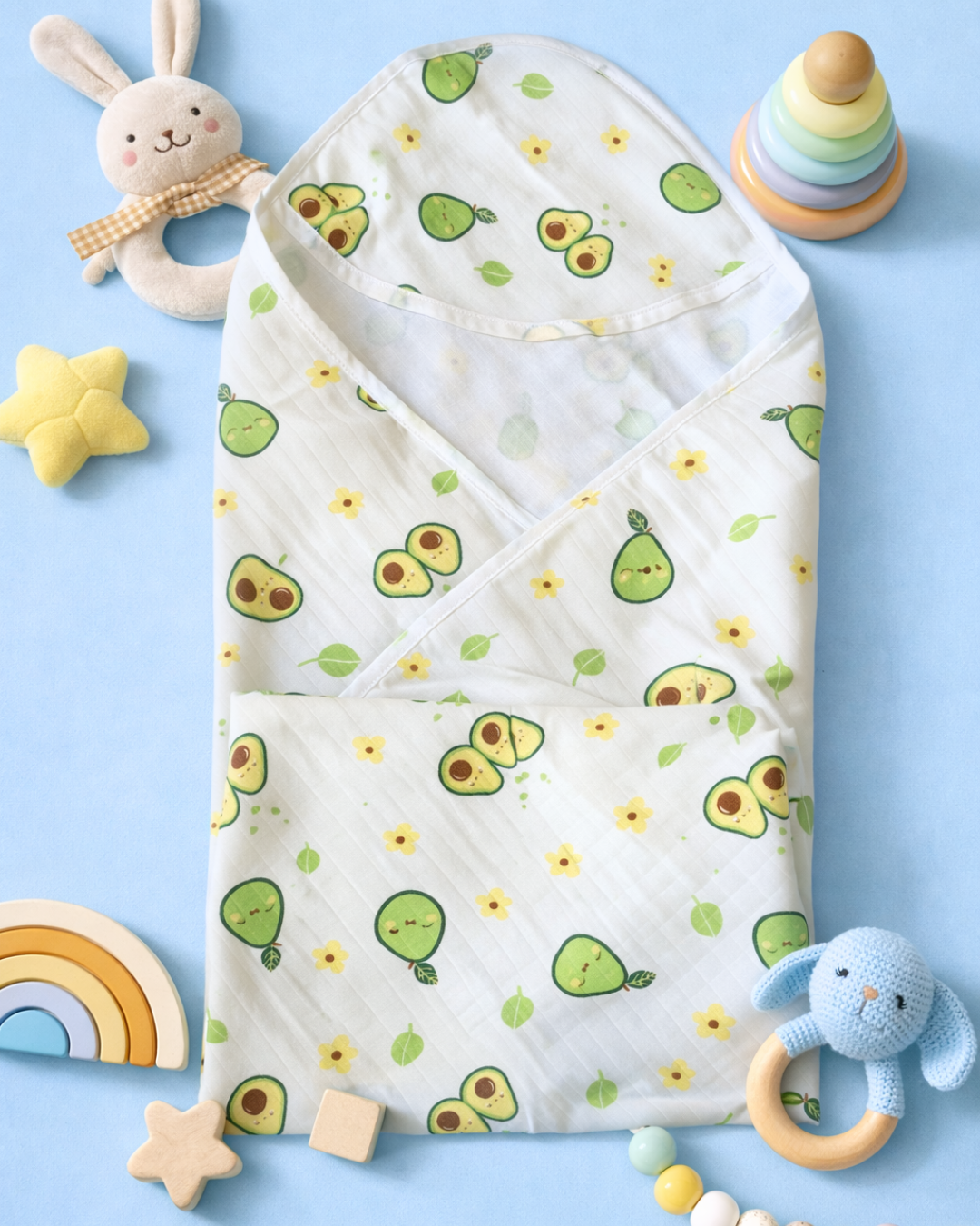 Muslin Cotton Baby Hooded Towel - Pack of 2
