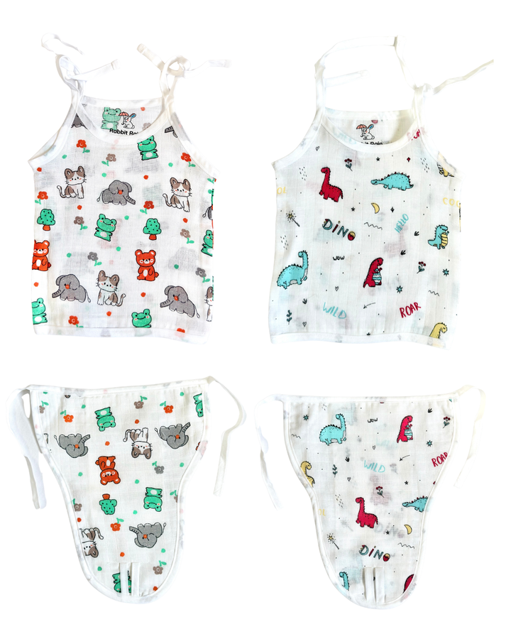 muslin cotton jabla and nappy for babies