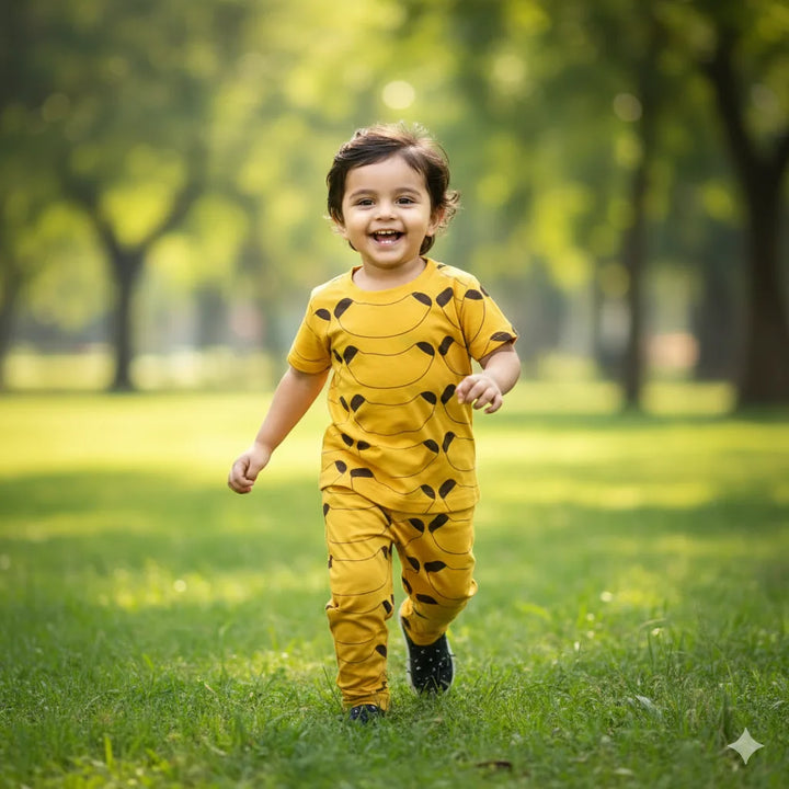 TShirt - Pyjama Set - Mustard |  100% Premium Cotton