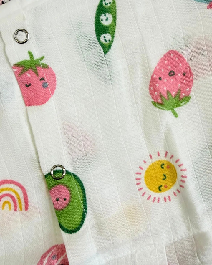 Frill Frock – 100% Premium Muslin Cotton – Fruity Garden Print