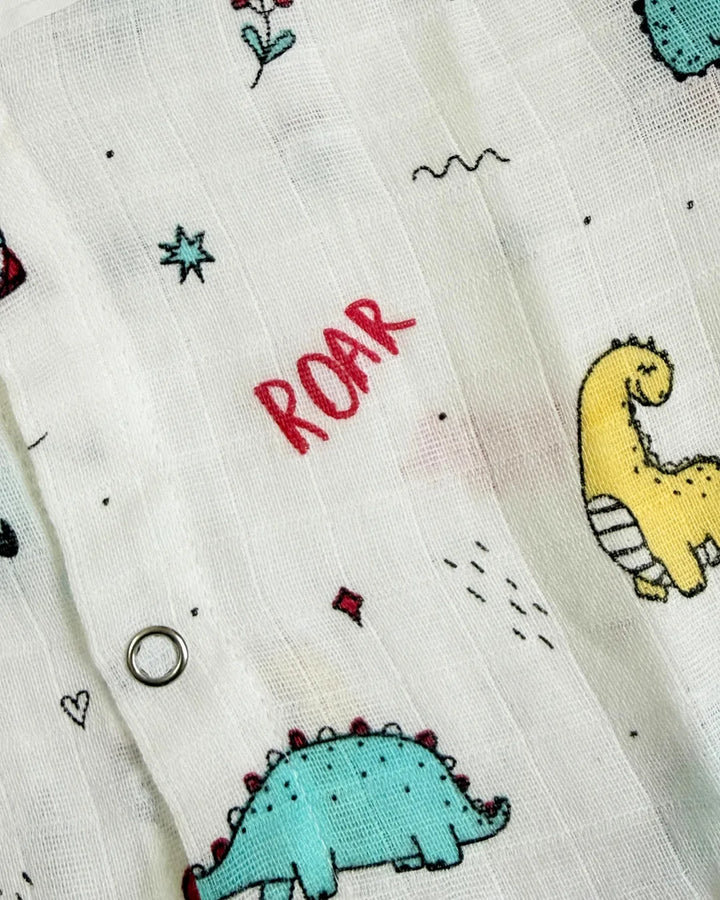 Frill Frock – 100% Premium Muslin Cotton – Dino Roar Print