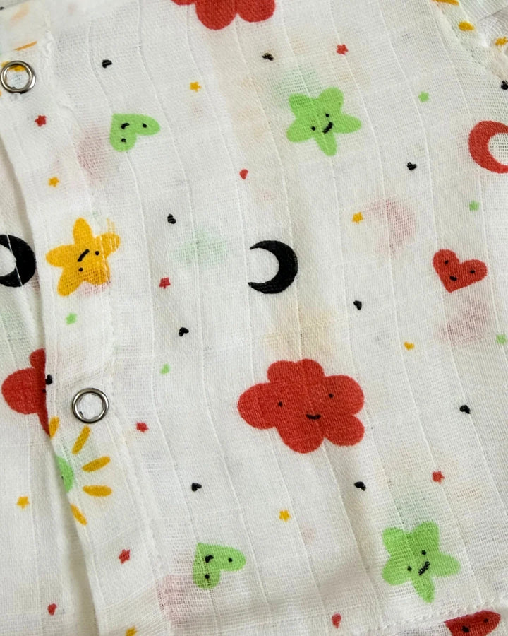 Frill Frock – 100% Premium Muslin Cotton – Sun & Moon Print