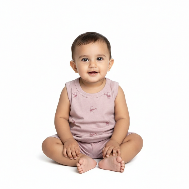 Unisex Sleeveless Co-ord Set – Bear | 100% Premium Cotton